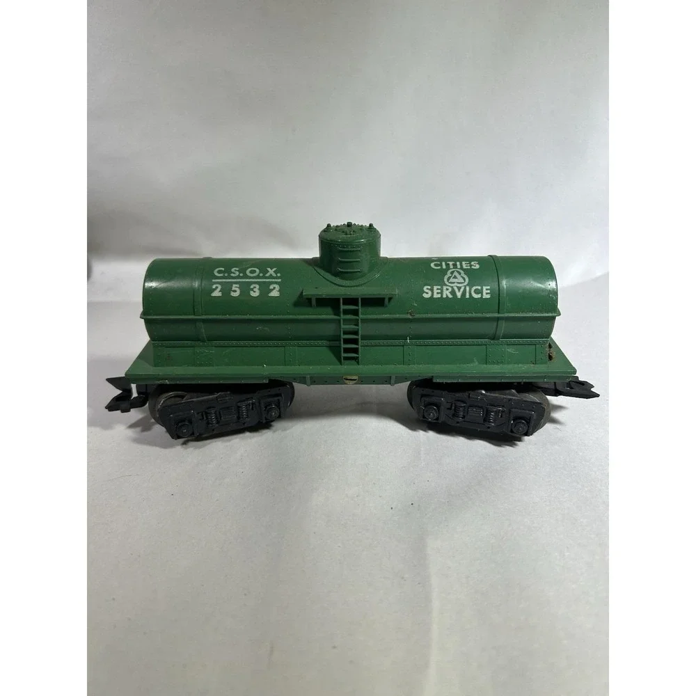 Vintage Marx 2532 Cities Service Single Dome Tank Car Green C.S.O.X. Toy Collect